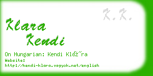 klara kendi business card